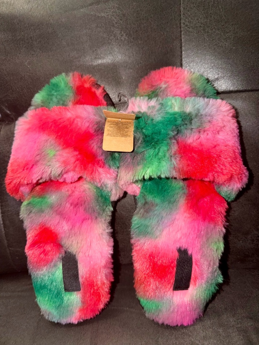 Victoria's Secret PINK Faux Fur Slippers~ Size M ~  NWT!
